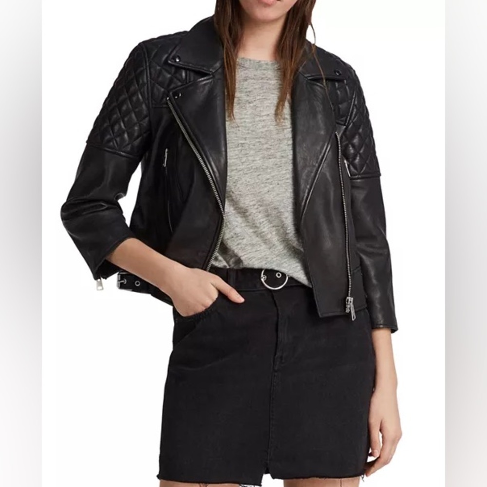 All Saints Black Leather Jacket